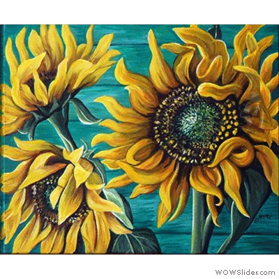 sunflowers-on-canvass-Jacki-Yorke